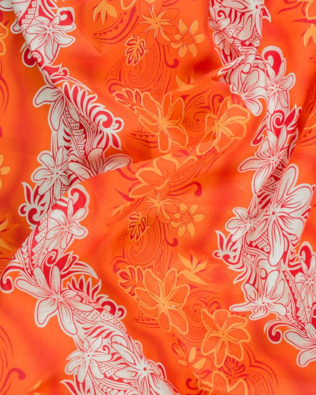 Tissu Polynésien KARI Orange - Tissushop